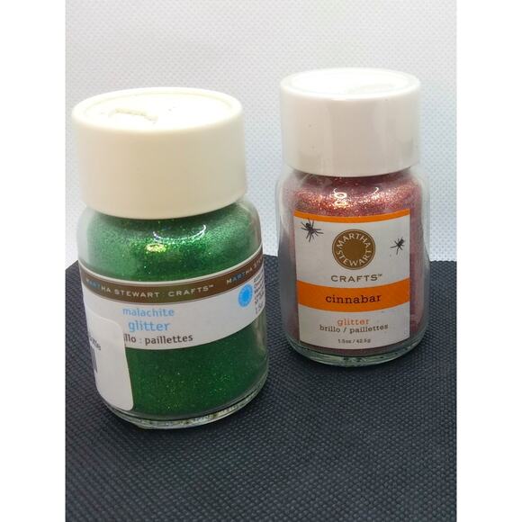 Craft Glitter Four Martha Stewart Large Bottles Blue Green Orange 1.5 ounce Size - Picture 3 of 15